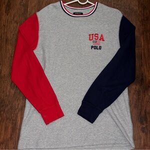 USA Polo Ralph Lauren Size Large Multicolor Crewneck Long Sleeves